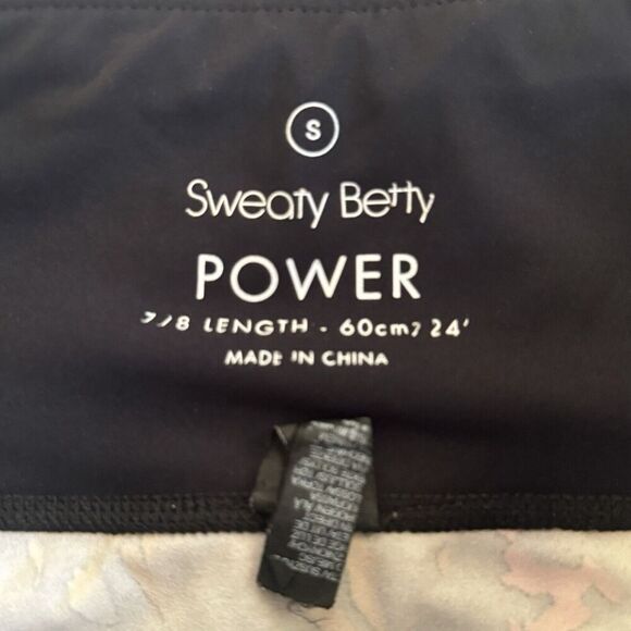 Sweaty Betty Power Abstract 7/8 length Leggings Black Geometric women Small EUC - Picture 3 of 8